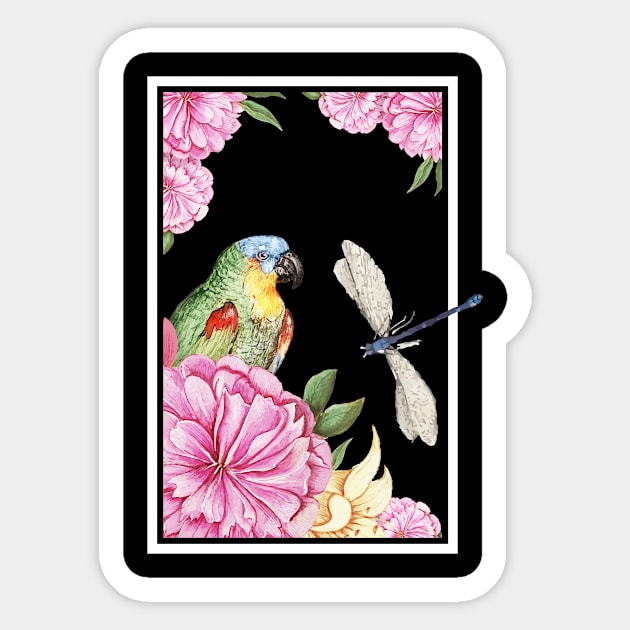 Flower Dragonfly Sticker by shirtsyoulike